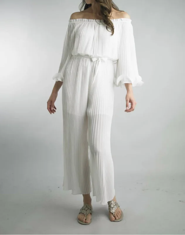 Break Fashion Norms Off Shoulder Jumpsuit In White