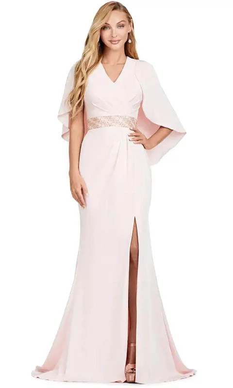 Women Apparel Ashley Lauren 11416 - V Neck Gown with Cape