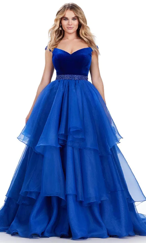 Versatile Outfits Ashley Lauren 11563 - Off-Shoulder Velvet Ballgown