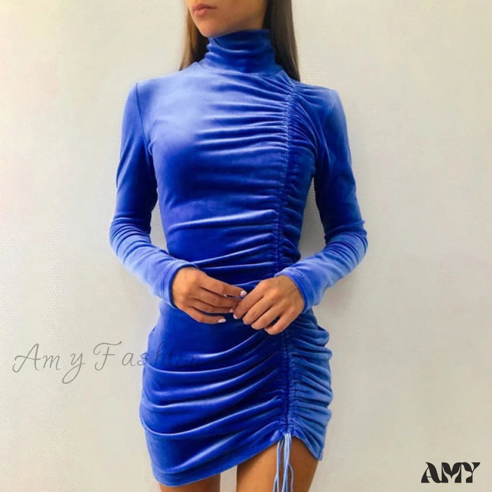 Preppy Style Amy Fashion - Party Velvet Mini Dress