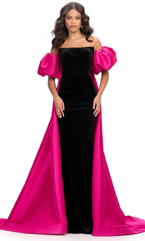 Clothes Sales Ashley Lauren 11738 - Puff Sleeves Strapless Prom Gown