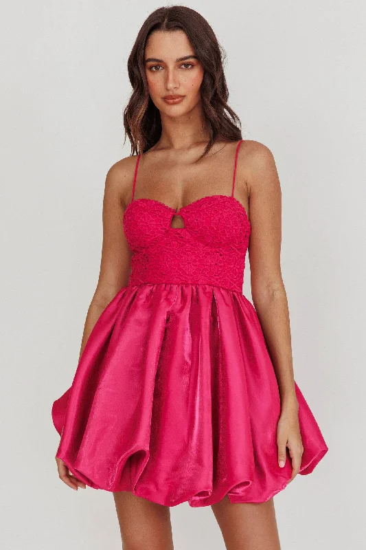 Trend Alert Lucia Bubble Skirt Mini Dress Hot Pink