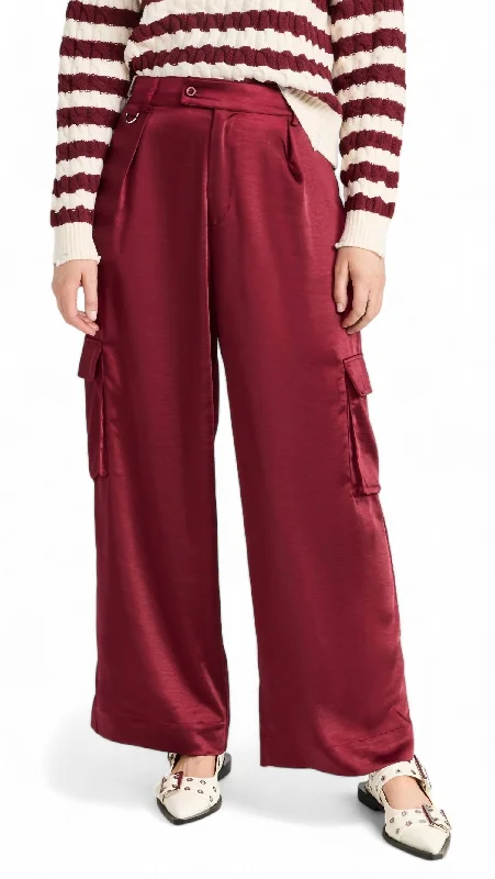 Women's Clothing Sale Online Lou Silky Cargo Pant In Lambrusco