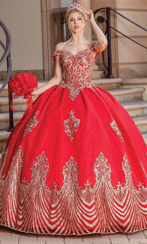 Trendy Women's Wear Collection Dancing Queen 1681 - Embroidered Off Shoulder Ballgown