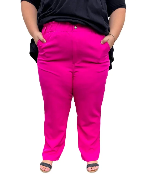 Flash Discount Straight Leg Pant - Plus In Hot Pink