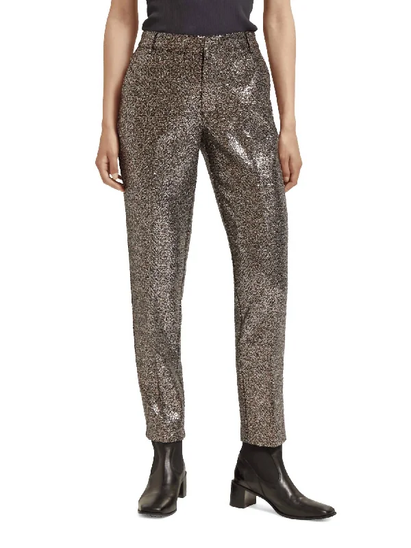 Trend Forward Women's Wear Lowry Sequined Slim Pant In Midnight