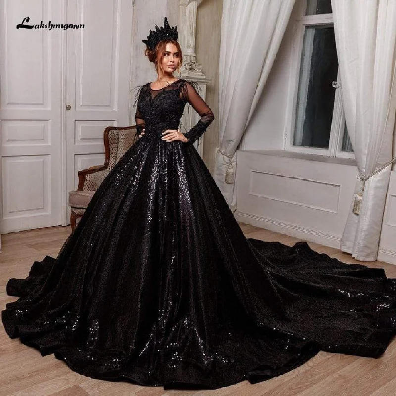 Relaxed Fashion Roycebridal Luxury Dubai Black Wedding Dress Ball Gown