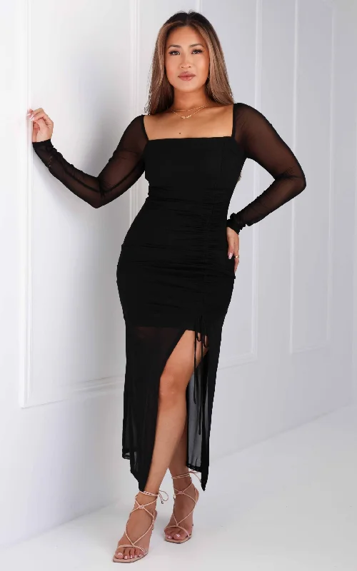 Clearance Sale Kaisanna Mesh Maxi Dress - Black