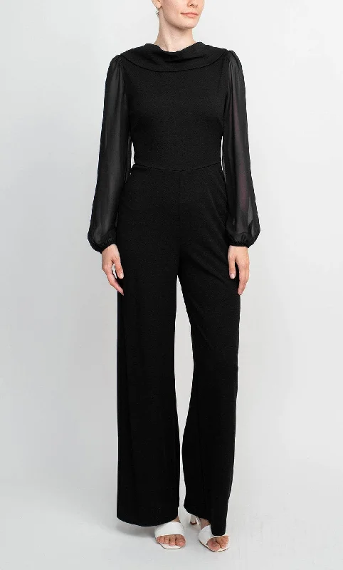 Discount Store Connected Apparel TJE48312M1 - Sheer Bell Sleeve Jumpsuit