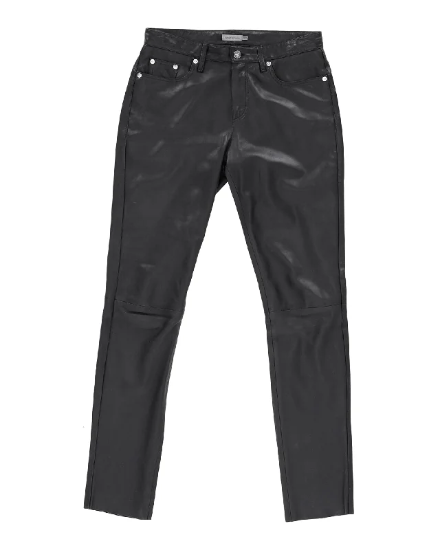 Online Boutiques Clothing Calvin Klein Jeans in Black Lambskin Leather