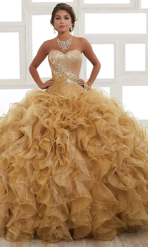 Evening Looks LA Glitter - 24025 Strapless Jeweled Ruffle Ornate Ballgown