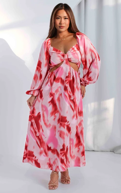 Exclusive Online Sale Shanade Maxi Dress - Pink Abstract Print