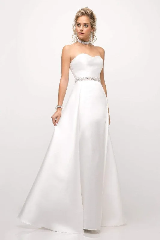 New Season Fashion Preview Sale Cinderella Divine - UT253 Strapless Mikado Crystal Beaded Belt Gown