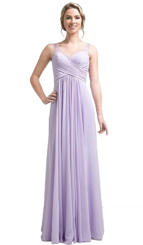 Limited Time Special Offer Cinderella Divine - Strapless Crisscrossed Bodice A-Line Long Formal Gown