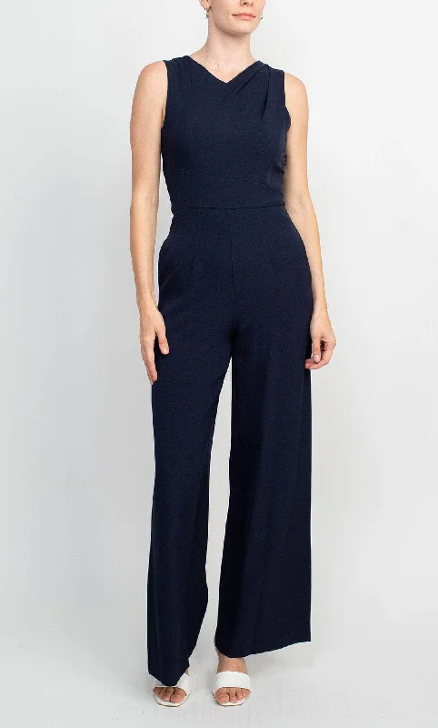 Trendy Online Boutiques Donna Ricco DR51433 - Sleeveless V-Neck Jumpsuit