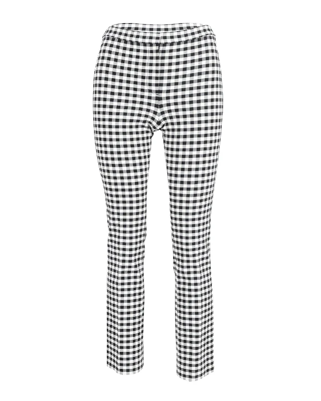 Extreme Clearance Deals Theory Checked Trousers in Black & White Viscose