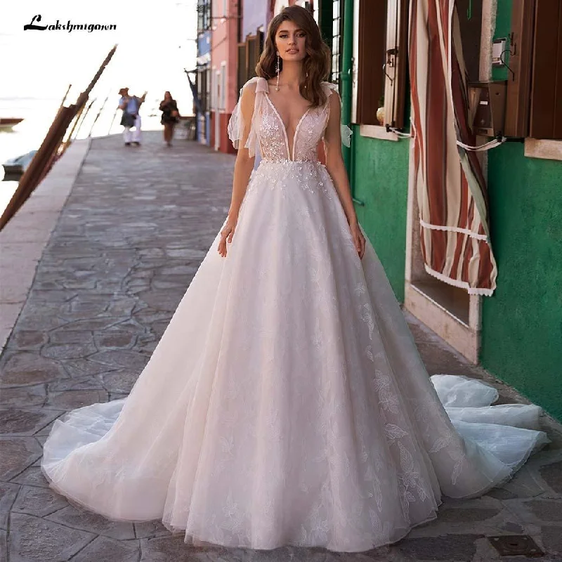 Women's Online Clothing Boutique Roycebridal Luxury Scoop A Line Wedding Dresses