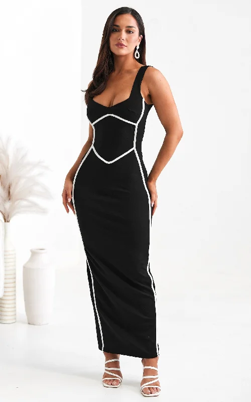 Women's Clothing Online Sale Azalea Maxi Dress - Black White