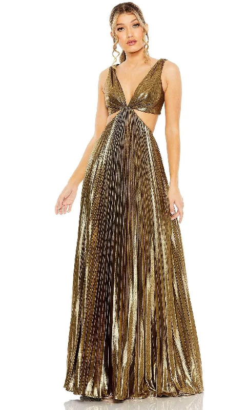 Everyday Fashion Ieena Duggal 27083 - Pleated Metallic A-line Gown