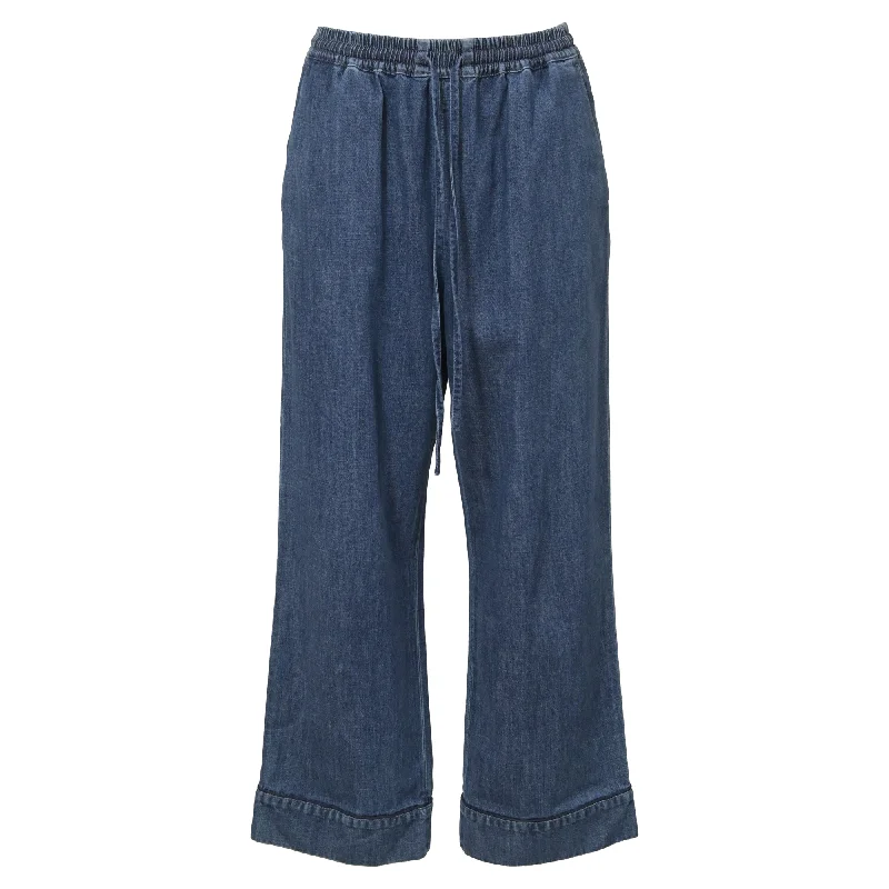 Wardrobe Update Valentino Drawstring Jeans in Blue Denim