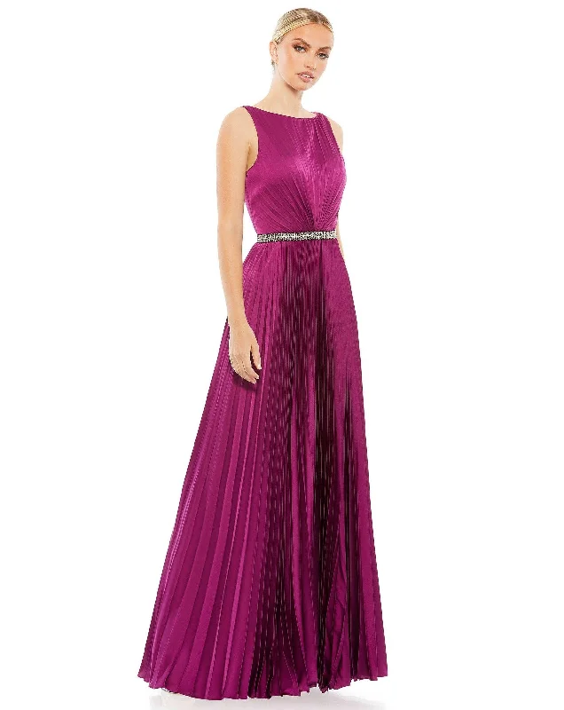 Women’s Outerwear for All Weather Conditions Mac Duggal 26610 Long Sleeveless Formal Beaded Gown