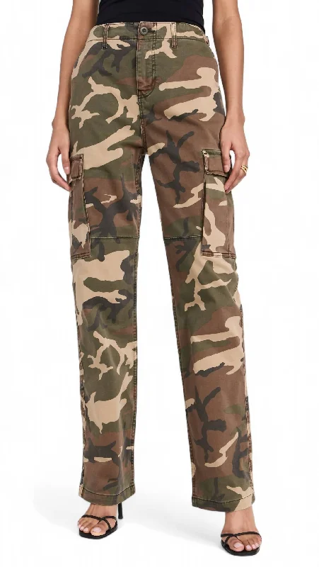 Online Impressions Boutique Uniform Cargo Pant In Fatiguregreencamo001