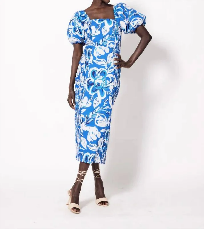 Casual Yet Stylish Separates Zora Midi Dress In Azure