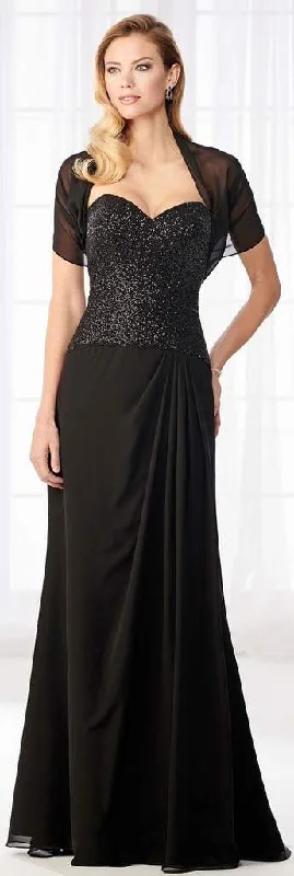 Odd Size Clearance Sale Mon Cheri - Sequined Strapless Chiffon Evening Gown 218630W - 1 pc Cranberry In Size 18W Available