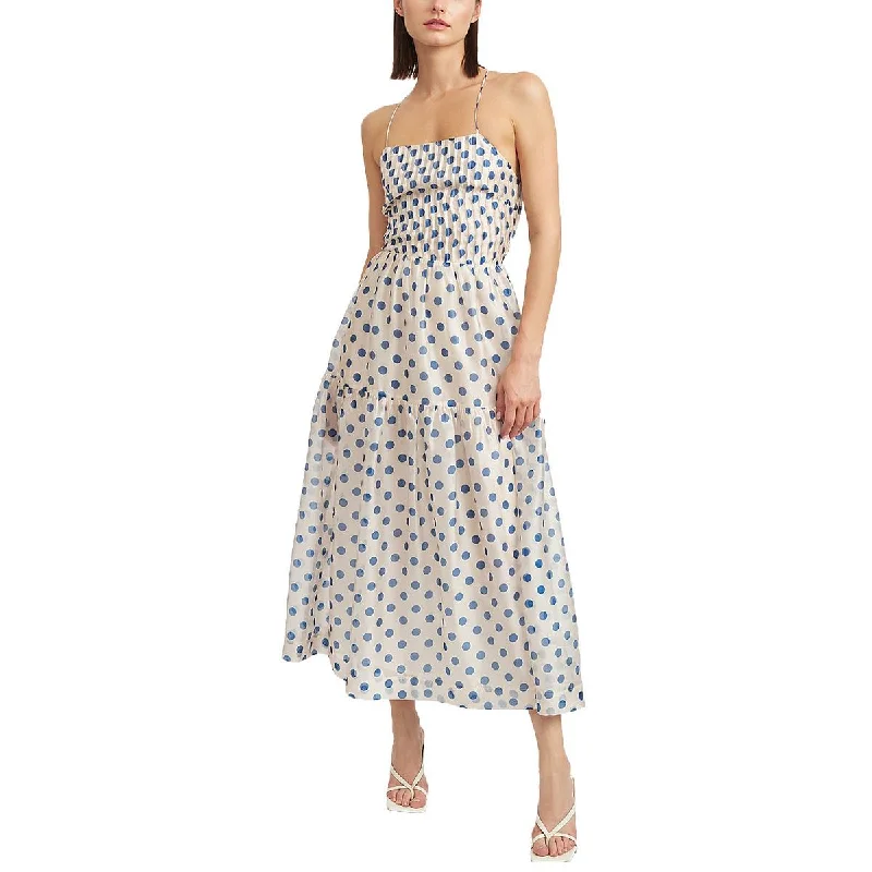 Season Sale Womens Chiffon Polka Dot Maxi Dress