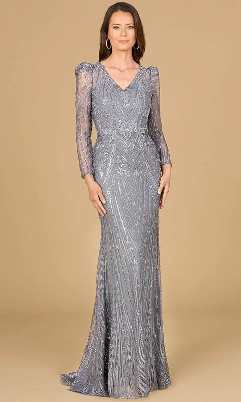 Flash Sales This Week Lara Dresses 29156 - Embellished Puff Shoulder Evening Gown