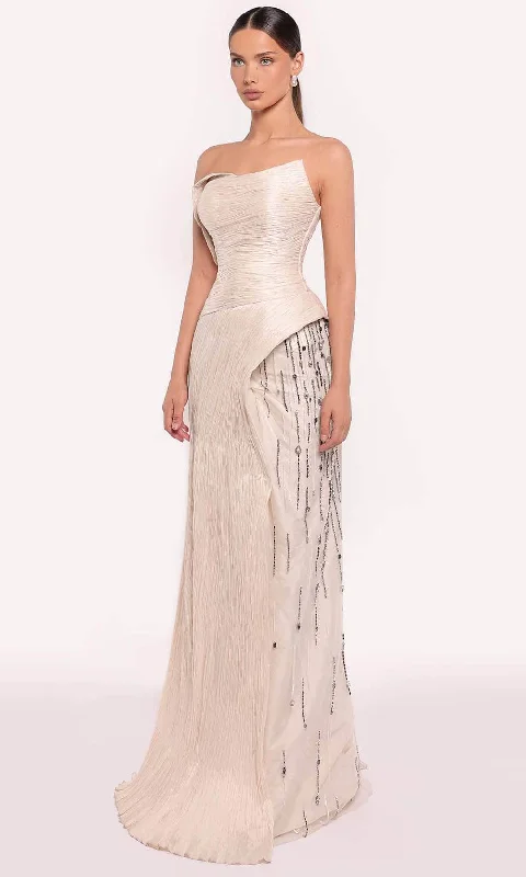 Fashion Forward Tarik Ediz 98823 - Strapless Shirred Evening Gown