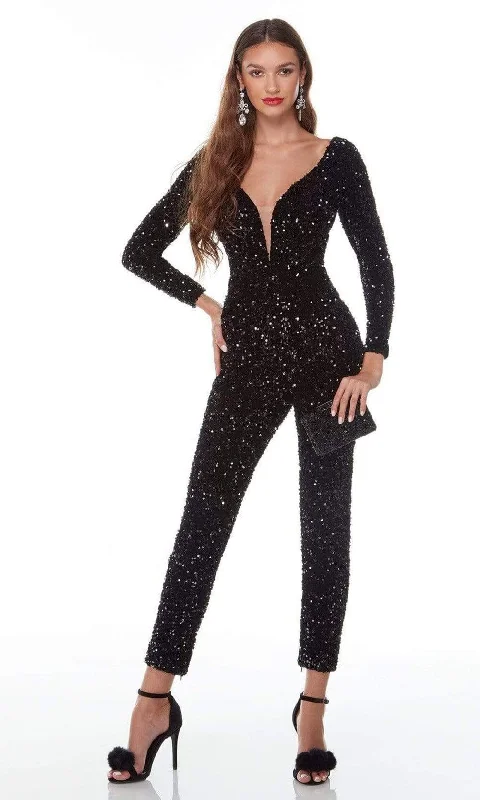 Clothes Woman Alyce Paris - 61217 V Neck And Back Sequined Jumpsuit