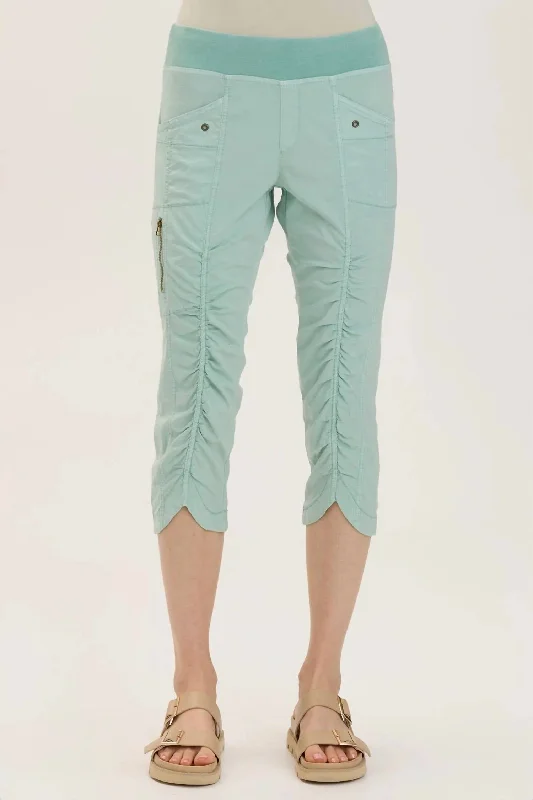 Trend Forward Threads Iris Crop Pants In Aquifer Pigment