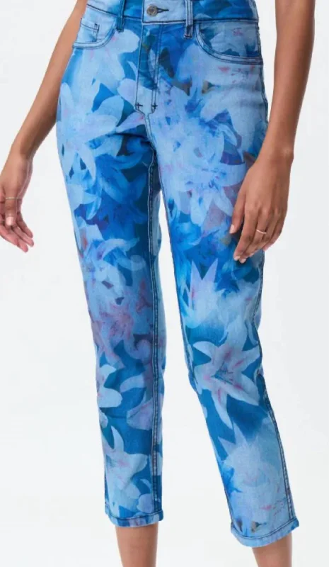 Fashion Forward Femininity Floral Pants In Light Blue