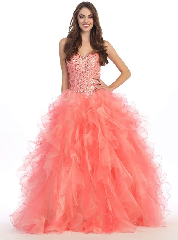 Wardrobe Upgrade Eureka Fashion - Strapless Sweetheart Bejeweled Corset Evening Gown