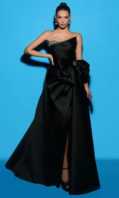 Valentine's Special Tarik Ediz 98421 - Bow Accent Overskirt Evening Gown