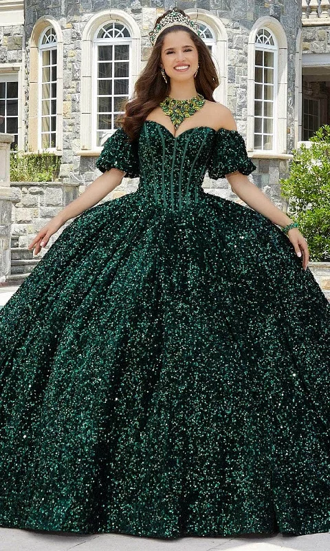 Fashion Deal Mori Lee 60171 - Bow-Accented Back Sequin Ballgown