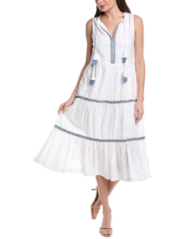 Hot Styles Tommy Bahama Clip Embroidered Tier Maxi Dress