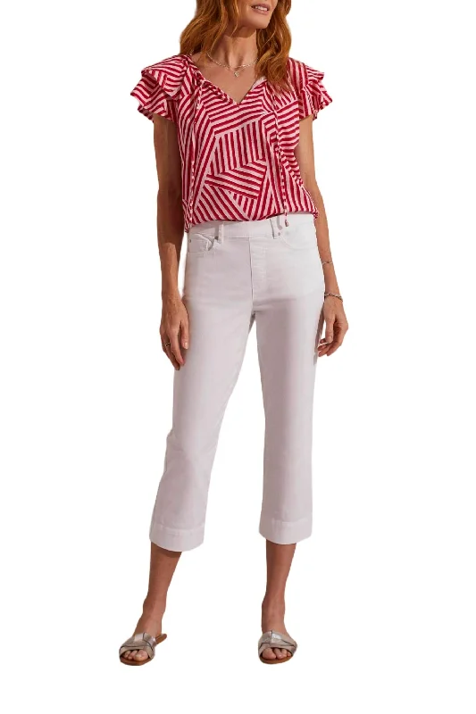 Dive Into Trendy Women's Fashion 5 Pocket Pull On Capri In White