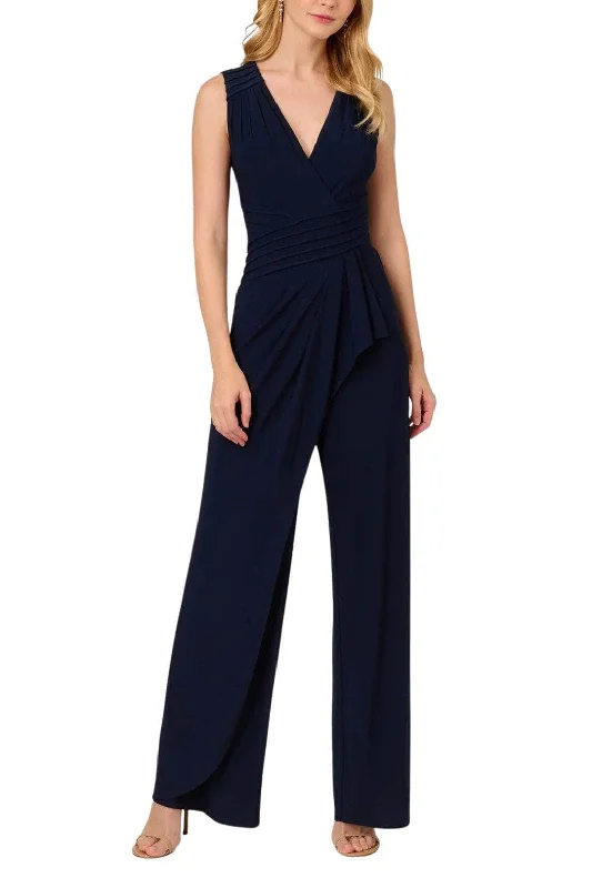 Women's Clothing Sale Online Adrianna Papell AP1D105225 - Sleeveless V-Neck Jumpsuit