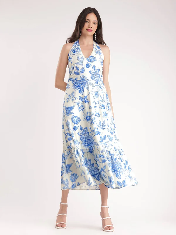 Day To Night Styles Floral Tiered Dress - Off White