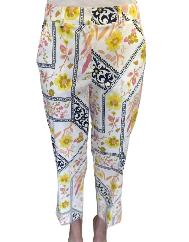 Classic Women's Fashion Clara Stretch Sateen Pants In Multi Color