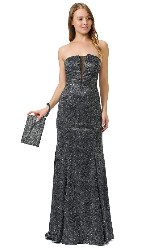 Top 10 Women's Online Clothing Stores Poly USA - 8490 Glitter Strapless Trumpet Gown