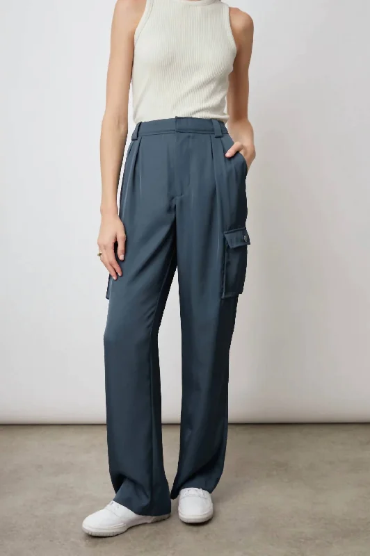 Chic Wardrobe Harlow Pant In Deep Sea