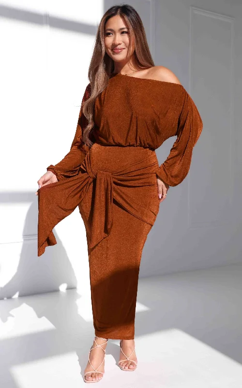 Discount Price Kobe Maxi Dress - Rust Sheen