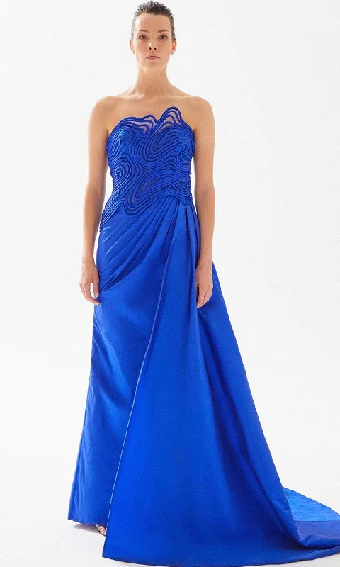 Best Boutiques Online Tarik Ediz 98227 - Strapless Soutache Evening Gown