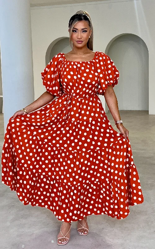 Sale On Clothing Zanetti Maxi Dress - Orange Polka