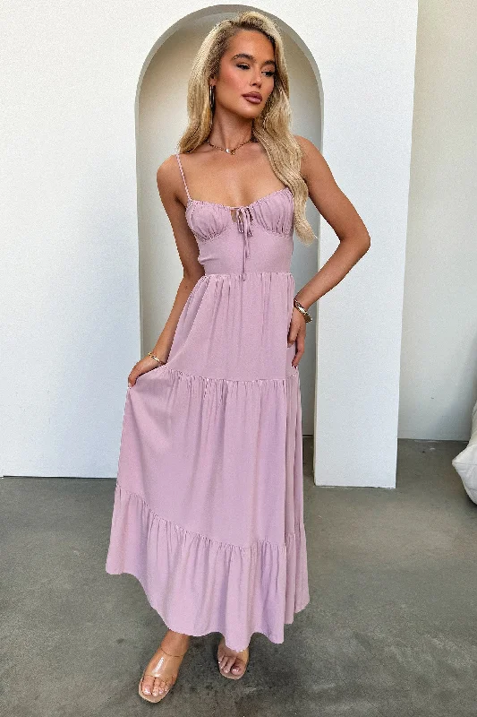 Style Breakthroughs Allie Open Back Maxi Dress - Dark Blush