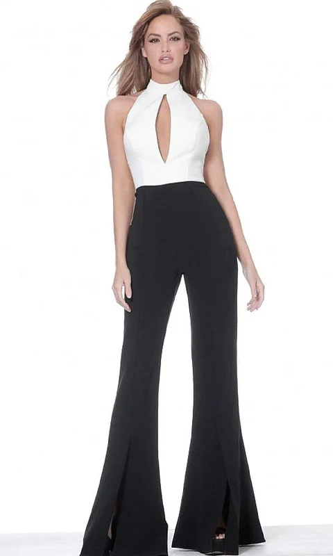 Women Clothing Jovani - 4520 High Halter Keyhole Jumpsuit