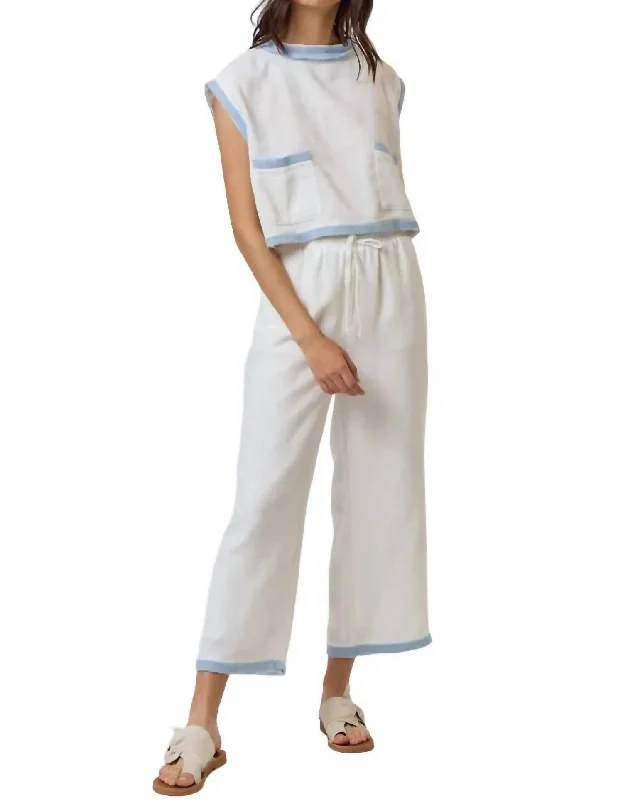 Versatile Wardrobe Essentials Liza Pants In Ivory/sky